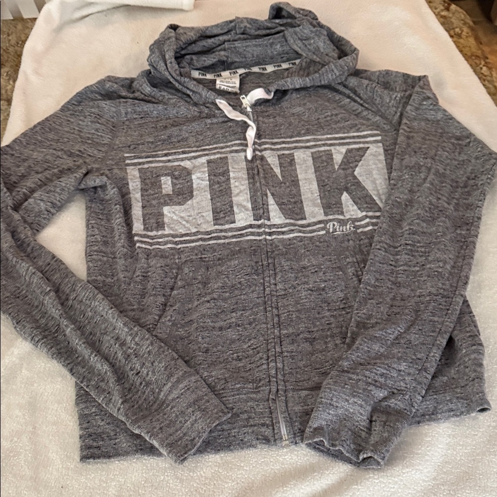 PINK Victoria's Secret Charcoal Hoodie zip up